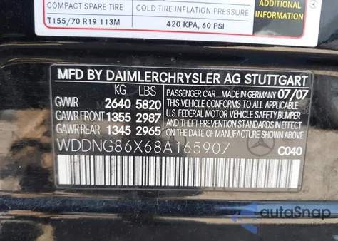 2008 Mercedes-Benz S 550 4Matic из США, поврежденный, VIN WDDNG86X68A165907